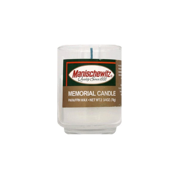 Manischewitz Memorial Glass Tumbler Candle, 3 Ounce - 24 per case.