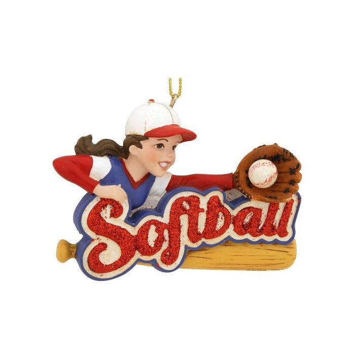 1 X Girl Softball Sports Player Christmas Tree Ornament