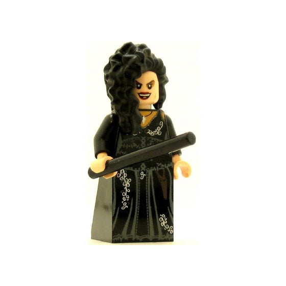 LEGO Harry Potter Minifig Bellatrix Lestrange Black Dress Long Black Hair
