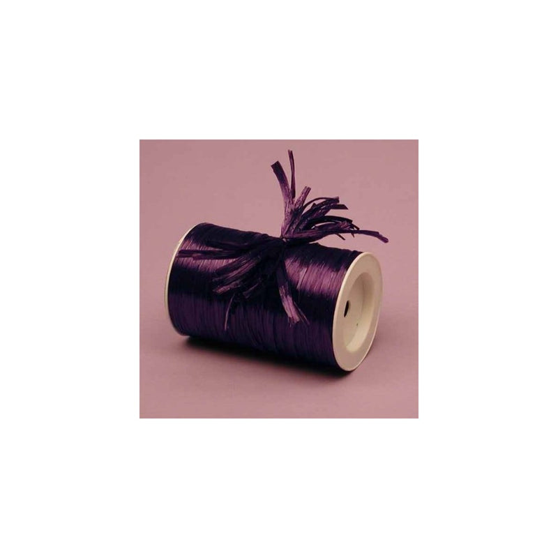 Plum Metallic Raffia Ribbon, 1/4" X 100 Yards