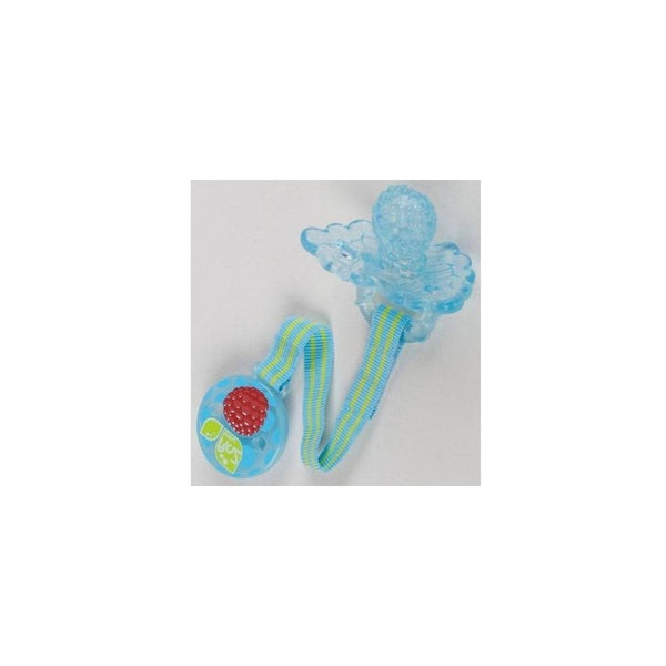 RaZbaby RaZ-Berry Teether Light Blue with Holder