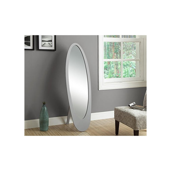 Monarch Contemporary Oval Cheval Mirror, Grey