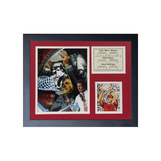 Legends Never Die "Alabama Crimson Tide Coaches" Framed Photo Collage, 11 x 14-Inch