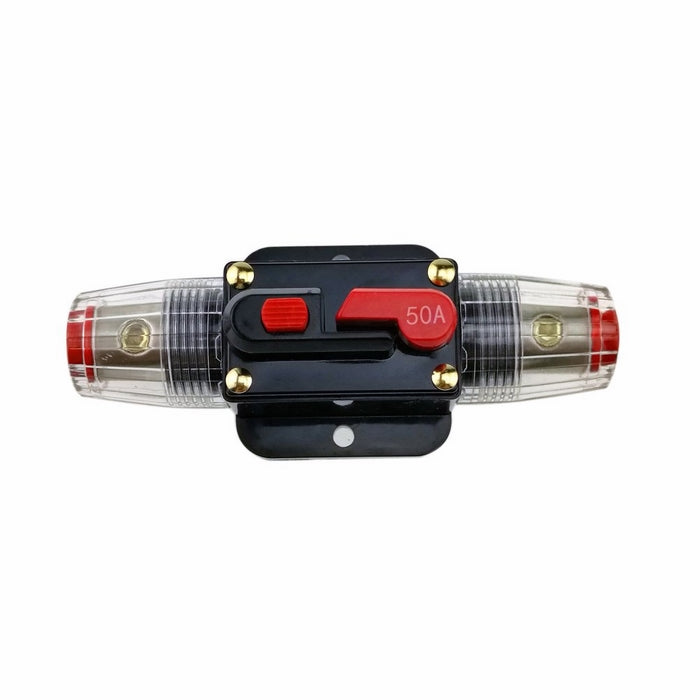 KUMEED 12V DC 20A 30A 40A 50A 60A Car Audio Inline Circuit Breaker Fuse for System Protection (50A)