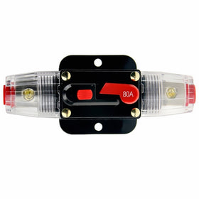 KUMEED 12V DC 20A 30A 40A 50A 60A 80A Car Audio Inline Circuit Breaker Fuse for System Protection (80A)