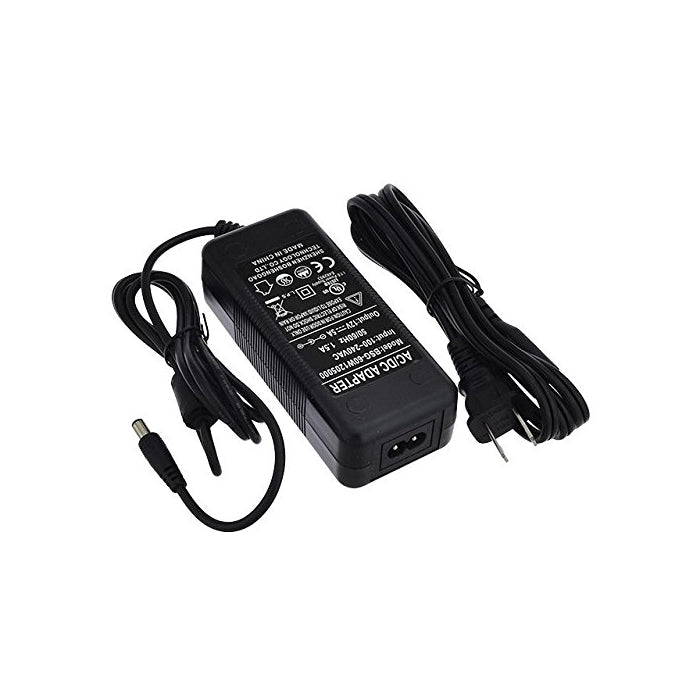 LEDwholesalers 12V 5A 60W AC/DC Power Adapter with 5.5x2.5mm DC Plug and 2.1mm Adapter, Black, UL-Listed, 3201-12V