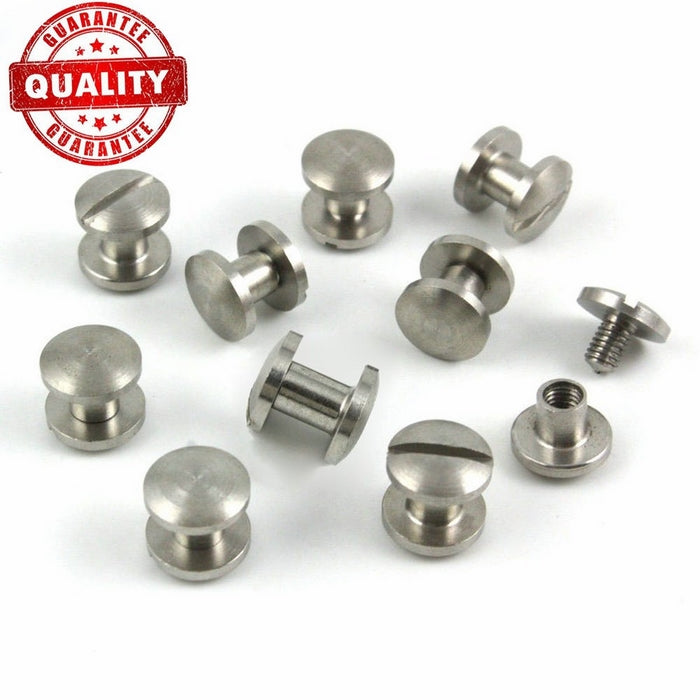 Chicago Binding Screws sex bolt barrel nut barrel bolt post screw Slotted/minus head, Suitable for all kind of art and leather, Made of Stainless Steel never rust, Length 1/4" 100sets