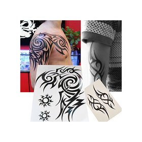 Kotbs 2 Sheets Waterproof Large Temporary Tattoos Men Tribal Totem Tattoo Sticker Make up Body Art Fake Tattoo