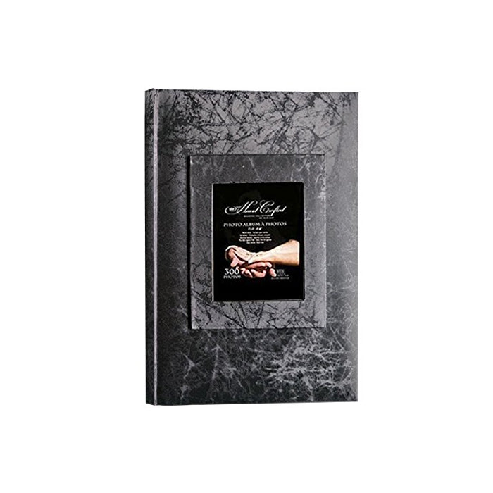 Kleer-Vu Photo / Memo Album with Window, Wedding Moire Collection, White, Holds 300 4x6" Photos, 3 Per Page. (black)