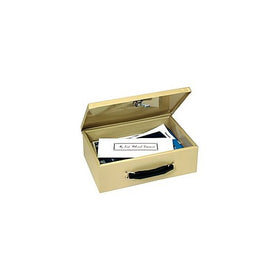 SteelMaster 221614003 Heavy-Duty Steel Fire-Retardant Security Cash Box, Key Lock, Sand