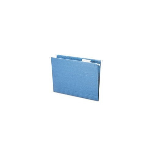 Smead 100% Recycled Hanging File Folders, 1/5 Cut Tab, Letter Size, Blue, 25 per Box (65002)
