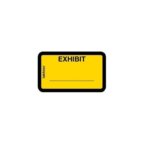 Legal Exhibit Label - 1” x 1-1/2” Yellow – 252 label / pack