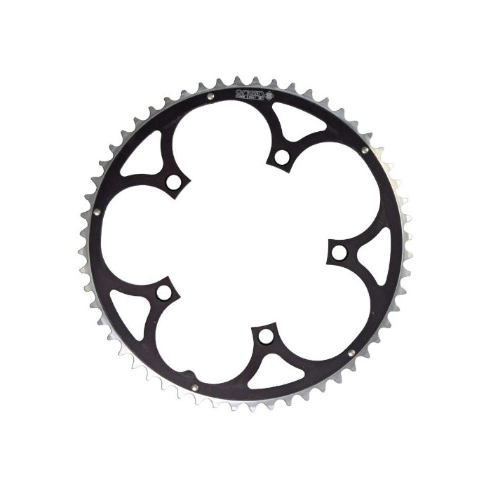 Origin8 Alloy Ramped Chainrings, 130mm x 56t, Black/Silver