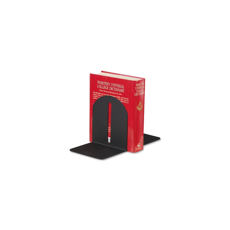 STEELMASTER Fashion Magnetic Bookends, 7 Inch Backs, 1 Pair, 5.9 x 7 x 5 Inches, Black (241017204)