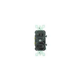 Leviton 107-05224-0SP Combo 2-Single Pole Switch, Brown