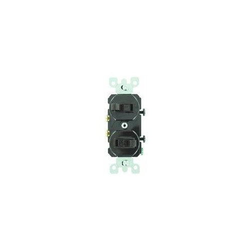 Leviton 107-05224-0SP Combo 2-Single Pole Switch, Brown