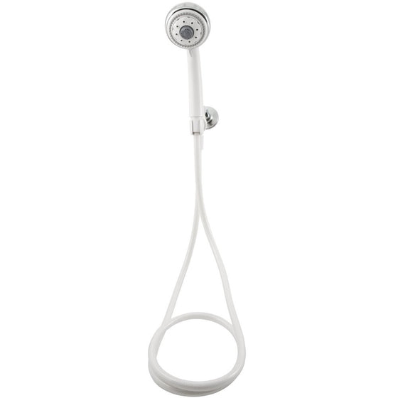 HydroSpinHandheld Shower Head - 6 Spray Settings, White & Chrome