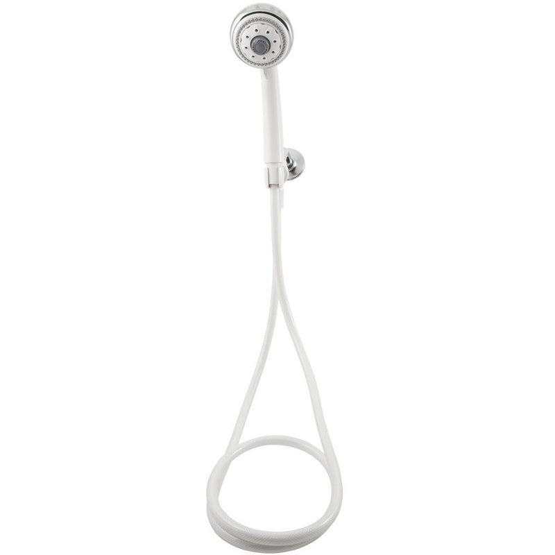 HydroSpinHandheld Shower Head - 6 Spray Settings, White & Chrome