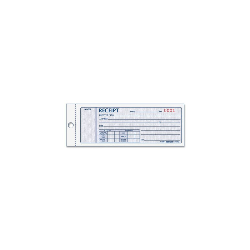 Rediform Money Receipt Book, 2.75 x 7.625 Inches, 100 Pages (8L800)