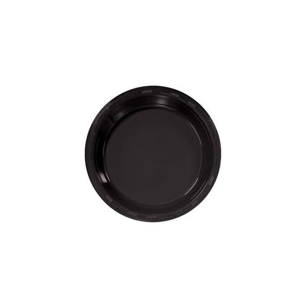 Hanna K. Signature Collection 50 Count Plastic Plate, 9-Inch, Black