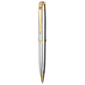 Marquis Metro WM/821/CH/G Ball Pen Chrome with Gold Accents, Packaged in Black Lacquer Box