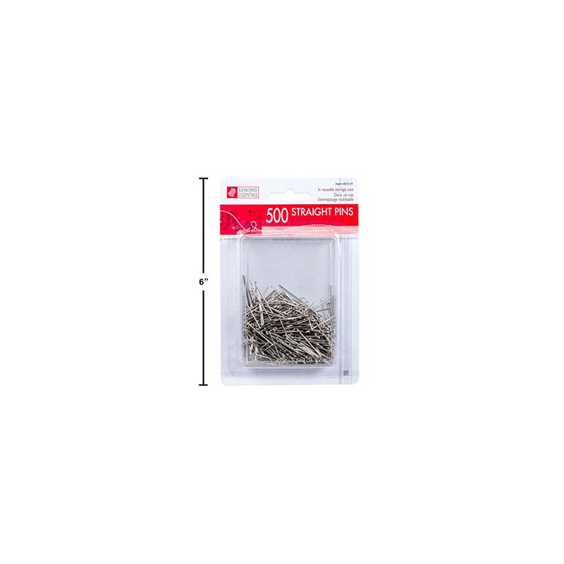Sewing Essentials, 500 Straight Pins in a Reusable Storage Case