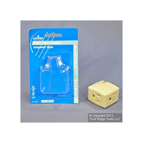 Leviton 692-I 15-Amp 125-volt Triple Cube Grounding Adapter, Ivory