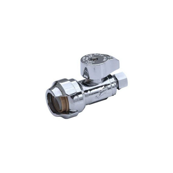 SharkBite 23037-0000LFA Straight Stop Valve 1/2 inch x 3/8 inch, Compression Fitting, Water Valve Shut Off, Push-to-Connect, PEX, Copper, CPVC, PE-RT