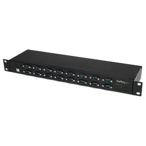 StarTech.com ICUSB23216F USB to Serial Hub – 16 Port – COM Port Retention – Rack Mount – FTDI USB to RS232 Hub – USB Serial DB9 (9-pin)