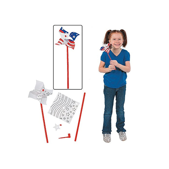Color Your Own Patriotic Pinwheels - Crafts for Kids & Color Your Own
