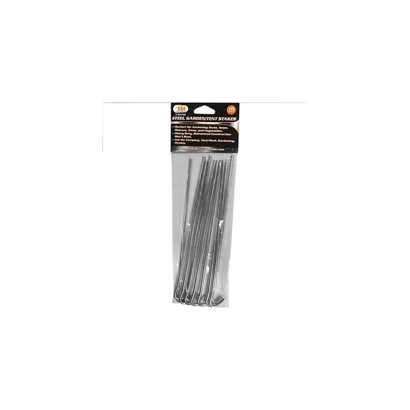 Garden and Tent Stakes 9-Inch Galvanized Steel 10 Piece Set