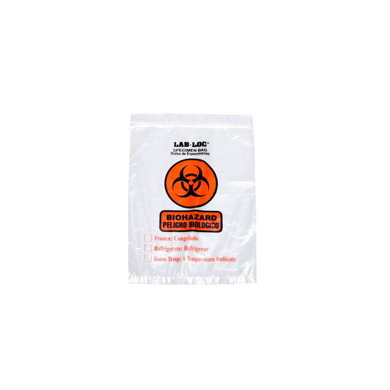 Biohazard Specimen Bags Ziploc 8x10 25/pkg