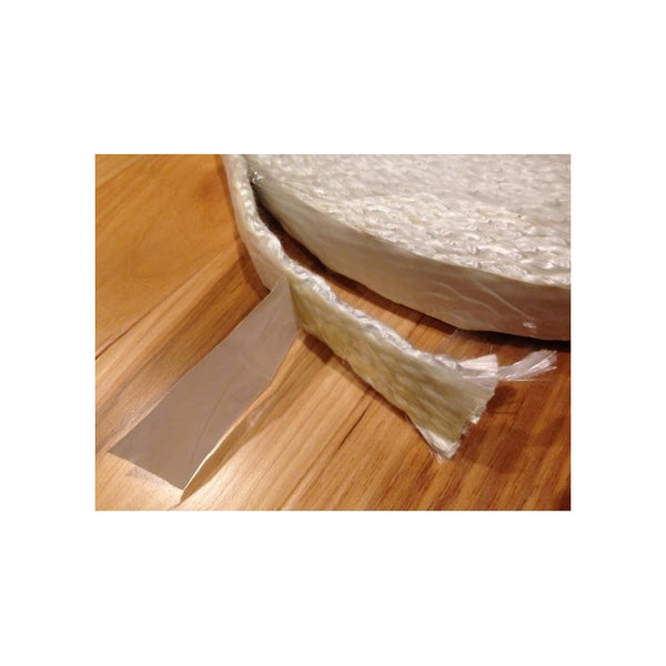 Adhesive Backed Wood Stove Door Gasket, Fiberglass Rope Seal. Flat 1/8" x 1" wide x 10 ft. roll