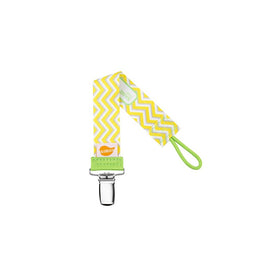 Ulubulu Pattern Universal Pacifier Clip, Yellow Chevron