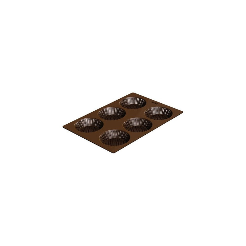 Lekue 6 Cavity Micro Perforated Round Roll Baking Pan, Brown