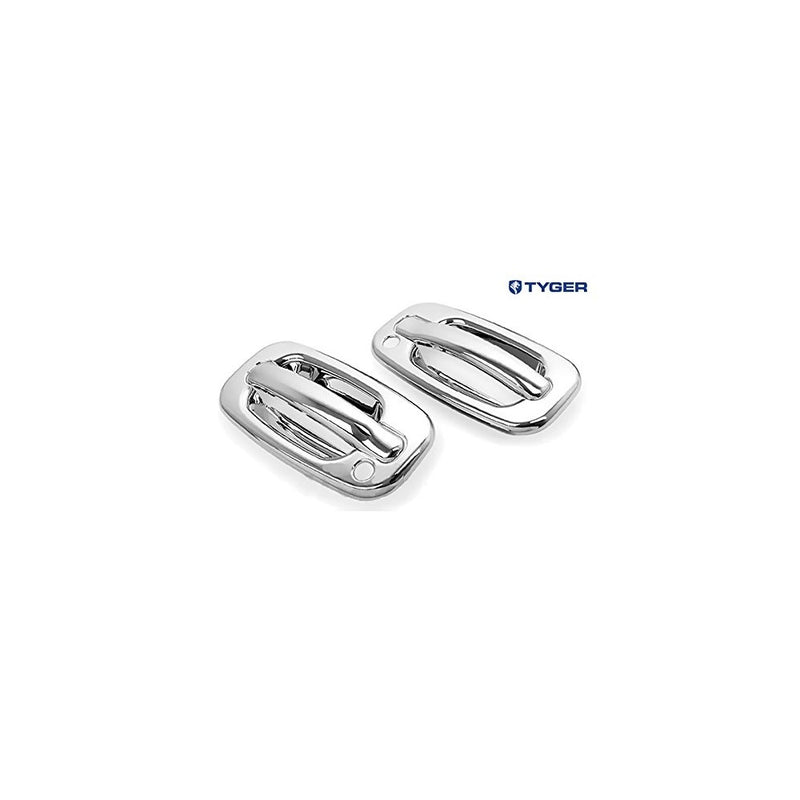 TYGER ABS Triple Chrome Plated Door Handle Cover Fits 00-06 Yukon/99-06 Sierra/02-06 Avalanche/99-06 Silverado/07 Classic/00-06 Suburban/Tahoe/00-06 Escalade 2 Doors W/O Passenger Side Keyhole