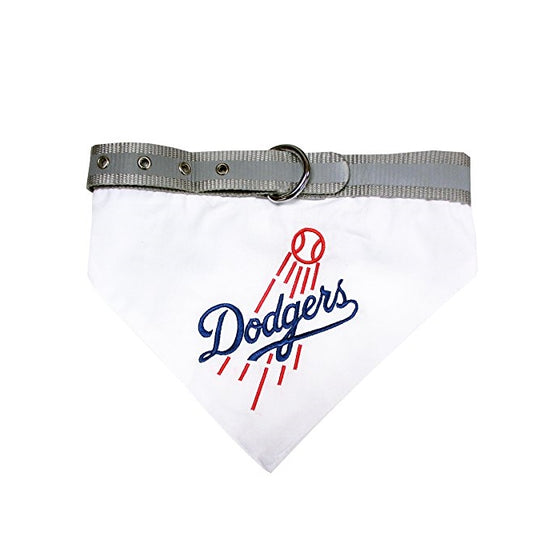 MLB BANDANA - LOS ANGELES DODGERS DOG BANDANA with Reflective & Adjustable DOG COLLAR, Medium