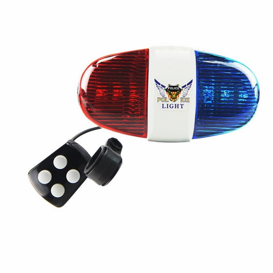 Onedayshop Super Loud Bike Bicycle Police Car 6 LED Light 4 Sounds Trumpet Cycling Horn Bell Siren