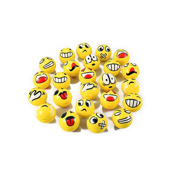 Set of 24 Face Emoji Stress Balls Bulk - Soft Foam Stress Ball Squeeze Toys for Kids (3 inches)