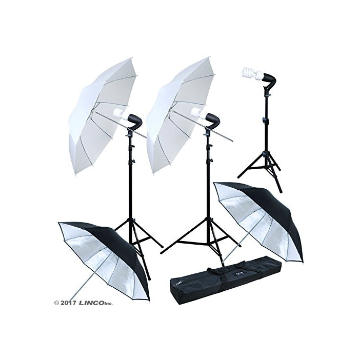 Linco Lincostore Photography Photo Portrait Studio Lighting 600W Umbrella Continuous Lighting Kit for Video Shooting AM126