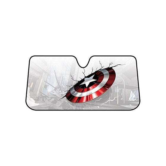 Plasticolor 003756R01 Captain America Marvel Broken Shield Accordion Bubble Sunshade