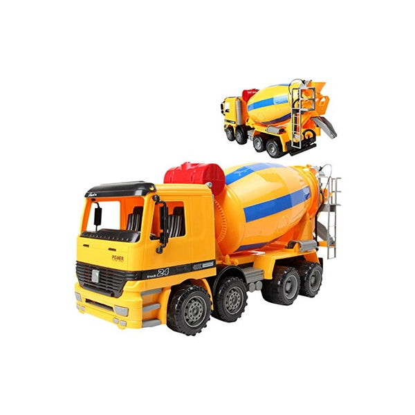 14" Oversized Friction Cement Mixer Truck Construction Vehicle Toy for Kids