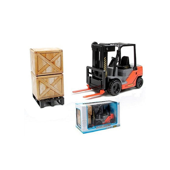 1:22 Scale Friction Fork Lift with Pallets Warehouse Truck Vehicle Toy Forklift for Kids