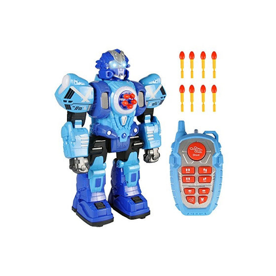 Large Remote Control Robot Toy For Kids - RC Robot Shoots Darts, Walks, Talks, and Dances (10 Functions)