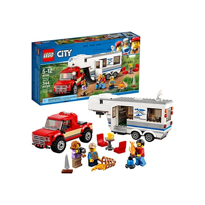 LEGO City Great Vehicles Pickup & Caravan 60182 Building Kit (344 Piece)