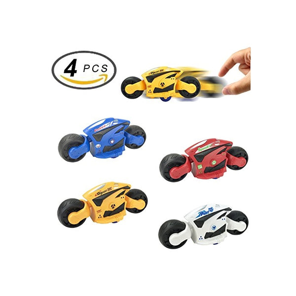 4 PCS Large Friction Futuristic Motorcycle Toys for Kids - Racing Motorbike Vehicles Party Favors