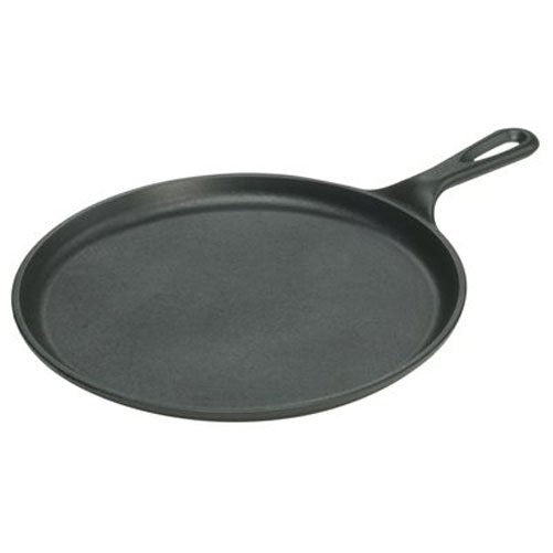 Lodge L9OG3 Cast Iron Round Griddle, Pre-Seasoned, 10.5-inch