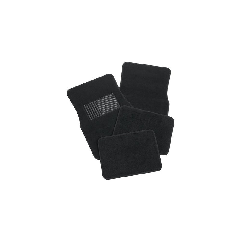Rubber Queen 70541 Carpeted 4 Piece Mat With Vinyl Heel Pad Black