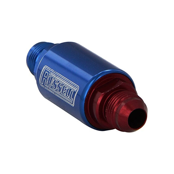 Russell 650100 Red and Blue Anodized Aluminum Competition Fuel Filter
