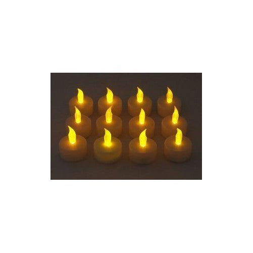 12 Flickering Candle Set Runs on Batteries Flickers Like a Real Candle Battery Operated Tealight Candles Flameless Candle Wedding Tea Light One Dozen Long Lasting Batterry Life